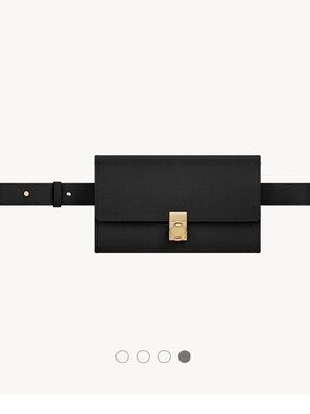 Polene Taupe Color Leather Belt Bag w/Gold-toned Hardware